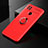 Ultra-thin Silicone Gel Soft Case Cover with Magnetic Finger Ring Stand for Xiaomi Redmi 9C NFC Red