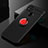 Ultra-thin Silicone Gel Soft Case Cover with Magnetic Finger Ring Stand for Xiaomi Redmi 9C NFC Red and Black