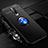 Ultra-thin Silicone Gel Soft Case Cover with Magnetic Finger Ring Stand for Xiaomi Redmi K30 5G Blue and Black