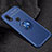 Ultra-thin Silicone Gel Soft Case Cover with Magnetic Finger Ring Stand for Xiaomi Redmi Note 7 Blue