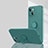 Ultra-thin Silicone Gel Soft Case Cover with Magnetic Finger Ring Stand G01 for Apple iPhone 13 Green