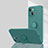 Ultra-thin Silicone Gel Soft Case Cover with Magnetic Finger Ring Stand G01 for Apple iPhone 13 Mini Green