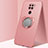 Ultra-thin Silicone Gel Soft Case Cover with Magnetic Finger Ring Stand G01 for Xiaomi Redmi Note 9 Rose Gold