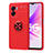 Ultra-thin Silicone Gel Soft Case Cover with Magnetic Finger Ring Stand JM1 for OnePlus Nord N300 5G Red