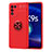 Ultra-thin Silicone Gel Soft Case Cover with Magnetic Finger Ring Stand JM1 for Oppo K9S 5G Red