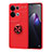 Ultra-thin Silicone Gel Soft Case Cover with Magnetic Finger Ring Stand JM1 for Oppo Reno8 5G Red