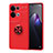 Ultra-thin Silicone Gel Soft Case Cover with Magnetic Finger Ring Stand JM1 for Oppo Reno9 5G Red