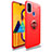 Ultra-thin Silicone Gel Soft Case Cover with Magnetic Finger Ring Stand JM1 for Samsung Galaxy M21 Red