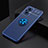 Ultra-thin Silicone Gel Soft Case Cover with Magnetic Finger Ring Stand JM2 for OnePlus Nord N20 5G Blue