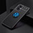 Ultra-thin Silicone Gel Soft Case Cover with Magnetic Finger Ring Stand JM2 for OnePlus Nord N20 5G Blue and Black