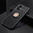 Ultra-thin Silicone Gel Soft Case Cover with Magnetic Finger Ring Stand JM2 for OnePlus Nord N20 5G Gold and Black