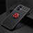 Ultra-thin Silicone Gel Soft Case Cover with Magnetic Finger Ring Stand JM2 for OnePlus Nord N20 5G Red and Black