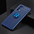 Ultra-thin Silicone Gel Soft Case Cover with Magnetic Finger Ring Stand JM2 for OnePlus Nord N200 5G Blue