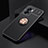 Ultra-thin Silicone Gel Soft Case Cover with Magnetic Finger Ring Stand JM2 for OnePlus Nord N300 5G Gold and Black