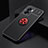 Ultra-thin Silicone Gel Soft Case Cover with Magnetic Finger Ring Stand JM2 for OnePlus Nord N300 5G Red and Black