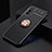 Ultra-thin Silicone Gel Soft Case Cover with Magnetic Finger Ring Stand JM2 for Oppo A55S 5G Gold and Black