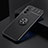 Ultra-thin Silicone Gel Soft Case Cover with Magnetic Finger Ring Stand JM2 for Oppo A56 5G Black