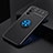 Ultra-thin Silicone Gel Soft Case Cover with Magnetic Finger Ring Stand JM2 for Oppo A56 5G Blue and Black