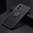 Ultra-thin Silicone Gel Soft Case Cover with Magnetic Finger Ring Stand JM2 for Oppo A58 5G Black