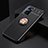Ultra-thin Silicone Gel Soft Case Cover with Magnetic Finger Ring Stand JM2 for Oppo A96 4G
