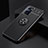 Ultra-thin Silicone Gel Soft Case Cover with Magnetic Finger Ring Stand JM2 for Oppo A96 4G Black