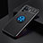 Ultra-thin Silicone Gel Soft Case Cover with Magnetic Finger Ring Stand JM2 for Oppo F19 Pro Blue and Black