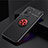 Ultra-thin Silicone Gel Soft Case Cover with Magnetic Finger Ring Stand JM2 for Oppo F19 Pro+ Plus 5G Red and Black