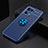 Ultra-thin Silicone Gel Soft Case Cover with Magnetic Finger Ring Stand JM2 for Oppo F21s Pro 4G Blue