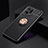 Ultra-thin Silicone Gel Soft Case Cover with Magnetic Finger Ring Stand JM2 for Oppo Find X5 5G Gold and Black