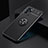 Ultra-thin Silicone Gel Soft Case Cover with Magnetic Finger Ring Stand JM2 for Oppo Reno6 Z 5G Black