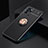 Ultra-thin Silicone Gel Soft Case Cover with Magnetic Finger Ring Stand JM2 for Oppo Reno6 Z 5G Gold and Black