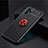 Ultra-thin Silicone Gel Soft Case Cover with Magnetic Finger Ring Stand JM2 for Oppo Reno6 Z 5G Red and Black