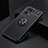 Ultra-thin Silicone Gel Soft Case Cover with Magnetic Finger Ring Stand JM2 for Oppo Reno7 Pro 5G Black