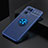 Ultra-thin Silicone Gel Soft Case Cover with Magnetic Finger Ring Stand JM2 for Oppo Reno7 Pro 5G Blue