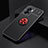 Ultra-thin Silicone Gel Soft Case Cover with Magnetic Finger Ring Stand JM2 for Realme V23i 5G Red and Black