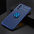 Ultra-thin Silicone Gel Soft Case Cover with Magnetic Finger Ring Stand JM2 for Samsung Galaxy A04s Blue
