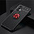 Ultra-thin Silicone Gel Soft Case Cover with Magnetic Finger Ring Stand JM2 for Samsung Galaxy A33 5G Red and Black