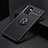 Ultra-thin Silicone Gel Soft Case Cover with Magnetic Finger Ring Stand JM2 for Samsung Galaxy A52 5G Black