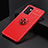 Ultra-thin Silicone Gel Soft Case Cover with Magnetic Finger Ring Stand JM2 for Samsung Galaxy A52 5G Red