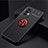 Ultra-thin Silicone Gel Soft Case Cover with Magnetic Finger Ring Stand JM2 for Samsung Galaxy A53 5G Red and Black