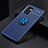 Ultra-thin Silicone Gel Soft Case Cover with Magnetic Finger Ring Stand JM2 for Samsung Galaxy A72 5G Blue
