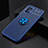 Ultra-thin Silicone Gel Soft Case Cover with Magnetic Finger Ring Stand JM2 for Samsung Galaxy F52 5G Blue