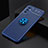 Ultra-thin Silicone Gel Soft Case Cover with Magnetic Finger Ring Stand JM2 for Samsung Galaxy M52 5G Blue