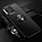 Ultra-thin Silicone Gel Soft Case Cover with Magnetic Finger Ring Stand JM3 for Oppo Find X3 Pro 5G Black