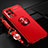 Ultra-thin Silicone Gel Soft Case Cover with Magnetic Finger Ring Stand JM3 for Oppo K9X 5G Red