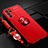 Ultra-thin Silicone Gel Soft Case Cover with Magnetic Finger Ring Stand JM3 for Oppo Reno6 Pro 5G India Red