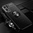 Ultra-thin Silicone Gel Soft Case Cover with Magnetic Finger Ring Stand JM3 for Oppo Reno7 Pro 5G Black