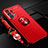 Ultra-thin Silicone Gel Soft Case Cover with Magnetic Finger Ring Stand JM3 for Samsung Galaxy A72 5G Red