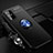 Ultra-thin Silicone Gel Soft Case Cover with Magnetic Finger Ring Stand JM3 for Samsung Galaxy S20 Plus 5G Blue and Black