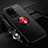 Ultra-thin Silicone Gel Soft Case Cover with Magnetic Finger Ring Stand JM3 for Samsung Galaxy S20 Ultra 5G Red and Black